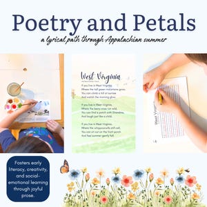Poesía y pétalos / Estudio de poesía para la alfabetización temprana de 3 a 6 años / Poemas de los Apalaches y actividades de verano