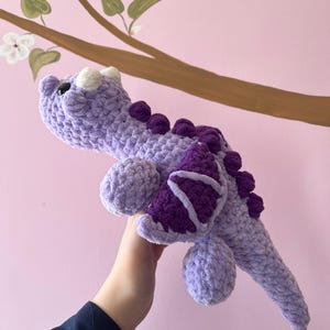 Crochet Dragon Plushie Amigurumi Gift Handmade Room Decor For Dragon Lovers Desk / Shelf Buddy Dragon Stuffed Animal Gift Idea For Boys