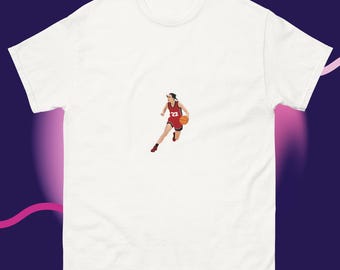 Caitlin Clark se mueve. Sin texto. Camiseta clásica unisex