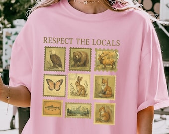 Retro Comfort Nature Shirt, Respect The Local Wildlife T-Shirt, Gift For Nature Lover, Animal Lover Shirt, Protect National Parks Shirt