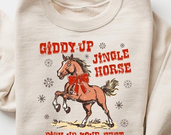 Western Christmas Sweatshirt, Horse Christmas Sweater, Country Christmas Horse Tee, Womens Christmas Sweater, Horse Lover Gift, Xmas Tee