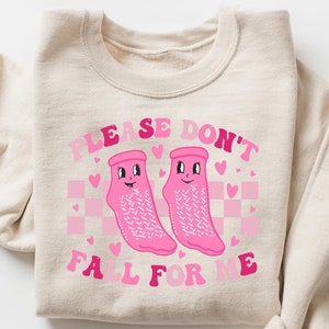 Sweat-shirt s&#39;il vous plaît, ne tombez pas amoureux de moi, t-shirt drôle PCT pour la Saint-Valentin, chemise médicale rétro pour la Saint-Valentin, cadeau pour le personnel de l&#39;hôpital de la Saint-Valentin