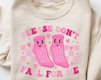 Please Don't Fall For Me Sweatshirt, Funny PCT Valentine's Day T-Shirt, Retro Valentines Medical Shirt, Valentine Hospital Staff Gift