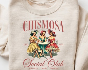 Chismosa Social Club-tröja, Latina Chisme-tröja, Mexikansk gåva Latinx, Latinamerikansk trendig mexikansk Margarita Café, Streetwear-tröja