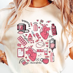 Valentine's Day Cardiology Nurse T-shirt, CVICU Nurse Sweatshirt, Cardiac Nurse Valentine Shirt, Gift For Nurse, Cardiac Valentine Tee