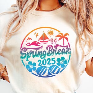 Camiseta de vacaciones de primavera 2025, camiseta con ambiente playero, camiseta familiar a juego, regalo de vacaciones retro, atuendo de vacaciones de primavera, sudadera con el equipo de vacaciones de primavera