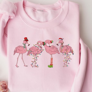 Flamingo Christmas Sweatshirt, Flamingo Christmas Shirt For Women, Flamingo Merry Christmas Tshirt, Flamingo Lover Christmas Gifts