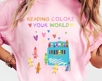 Reading Colors Your World T-shirt, Autism Teacher Shirt, Autism Awareness Sweatshirt, Special Education Teacher Gift, Neurodiversity Tee