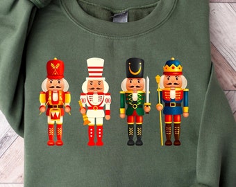 Nutcracker Sweatshirt, Christmas Nutcracker Shirt, Christmas Gift, Faux Sequin Womens Christmas Shirt, Christmas Crewneck, Xmas Holiday Tee