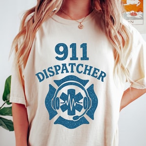 911 Dispatcher Heart T-shirt, Dispatcher Sweatshirt, Emergency Dispatch Shirt, Dispatcher Appreciation Gift, Motivational 911 Workers Tee