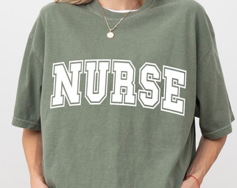 Retro Comfort Colors Nurse T-Shirt, Nurse Shirt, Nurse Gift For Women, Registered Nurse Varsity Tee, Nurse Appreciation Gift, Nurse Sweater