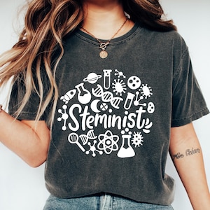 Retro Comfort Steminist Shirt, Women In STEM T-shirt, STEM Student Sweatshirt, Science Teacher Gift, Scientist Teacher Shirt, School Tee