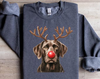 Kerst chocolade labrador sweater, kerst herten hondenshirt, feestelijke hondentop, Lab Mom Tee, cadeau voor hondenliefhebber, chocolade lab trui