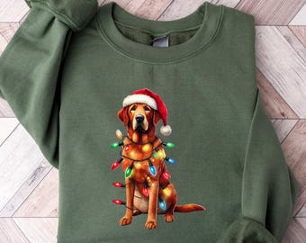 Kerst Red Fox Labrador-trui, kersthondshirt, Red Fox Labrador-eigenaar T-shirt, Red Fox Labrador Mom Top, cadeau hondenliefhebber, labhond hoodie