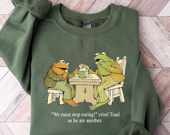 Bluza z żabą i ropuchą, Koszulka z żabą i ropuchą, Nostalgiczny klasyczny sweter z motywem książki, Koszulka z żabami w stylu retro, Bluza z kapturem Cottagecore z żabą, Prezent dla miłośnika książek