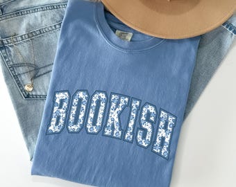 Comfort Colors® Retro Bookish Shirt, Floral Bookish Tshirt, Book Lover Gift, Bookworm Sweatshirt, Librarian Reading Shirt, Bookish Crewneck