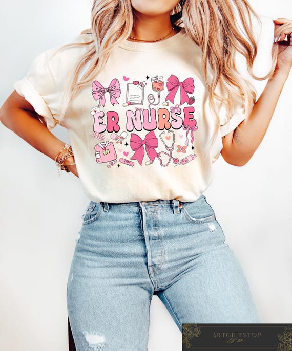 Coquette Emergency Nurse Shirt, ER Nurse T-shirt, Emergency Room Nurse Sweatshirt, Emergency Department Nurse Gift, Nurse Appreciation Tee