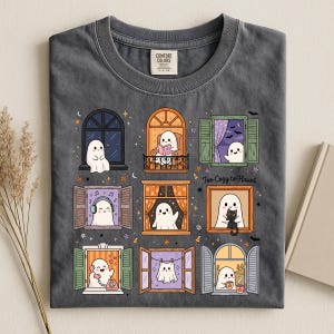 Comfort Colors® Spöklik Halloween-tröja För mysig att hemsöka T-shirt Bokliknande bibliotekarieläsare T-shirt Kawaii Cottagecore höstsäsongströja