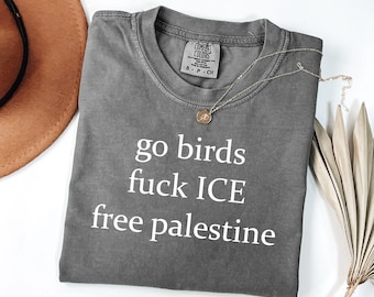 Go Birds F * ck ICE Free Palestine Shirt, Comfort Colors Grafik-T-Shirt, freies Menschrechtsaktivist-T-Shirt, Demonstration der Gleichheit für alle Sweatshirt