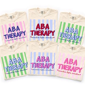 Maglietta a righe Comfort Colors per terapia ABA • Maglietta per analista del comportamento applicato • Regali per BCBA • Magliette RBT • Magliette per tecnici del comportamento • Terapia comportamentale