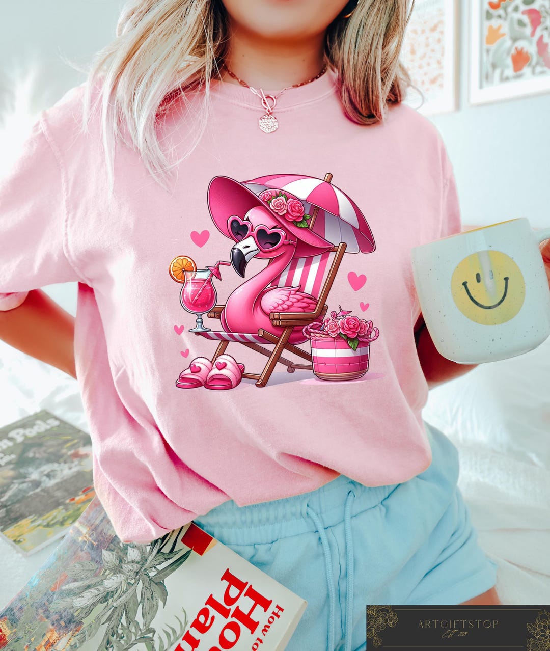 LGB Tシャツ FREEDOM FLAMENCO ROSA Pink Flamingo Shirt, Cute Beach Flamingo Tee, Tropical Vacation