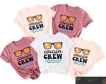 Cousin Crew Matching Shirts, Summer Vacation T-Shirt, Beach Trip Family Shirt, Cousin Group Gift, Summer Cousin Shirt, Palm Sunglasses Tee