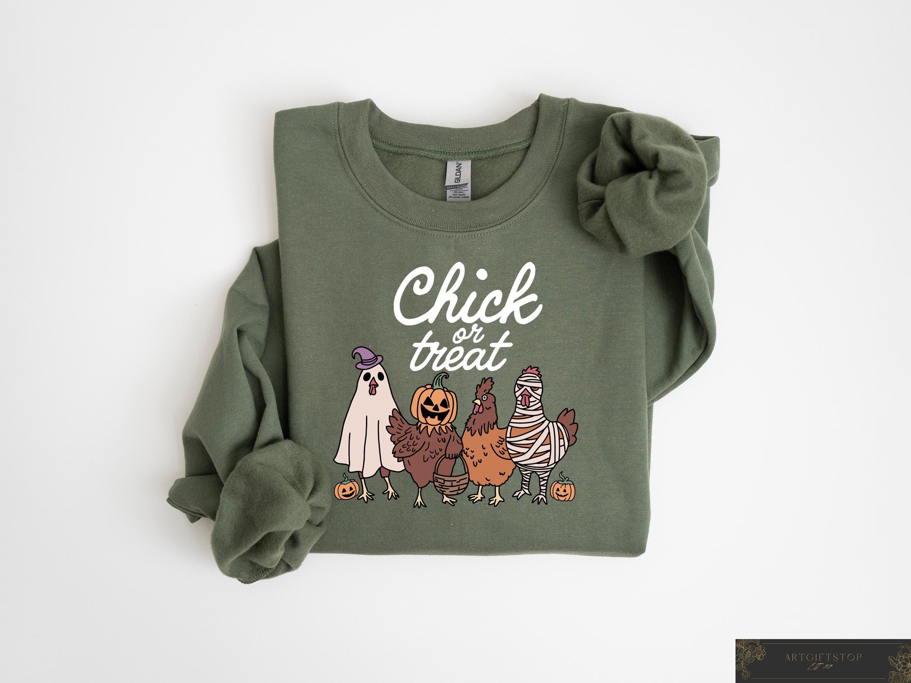 Halloween Chick or Treat Sweatshirt, Halloween Chicken Tshirt, Halloween  Funny Chicken Sweater, Ghost Chicken Shirt, Chicken Lovers Tee - Etsy Israel