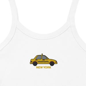New York Taxi Embroidered Thick Strap Tank Top
