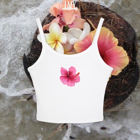 Hibiscus Scoop Neck Spaghetti Strap Tank Top - Etsy