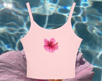 Hibiscus Scoop Neck Spaghetti Strap Tank Top - Etsy