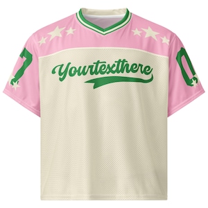 Personalized Boxy Retro Style Jersey, Custom Text and Number Streetstyle Jersey