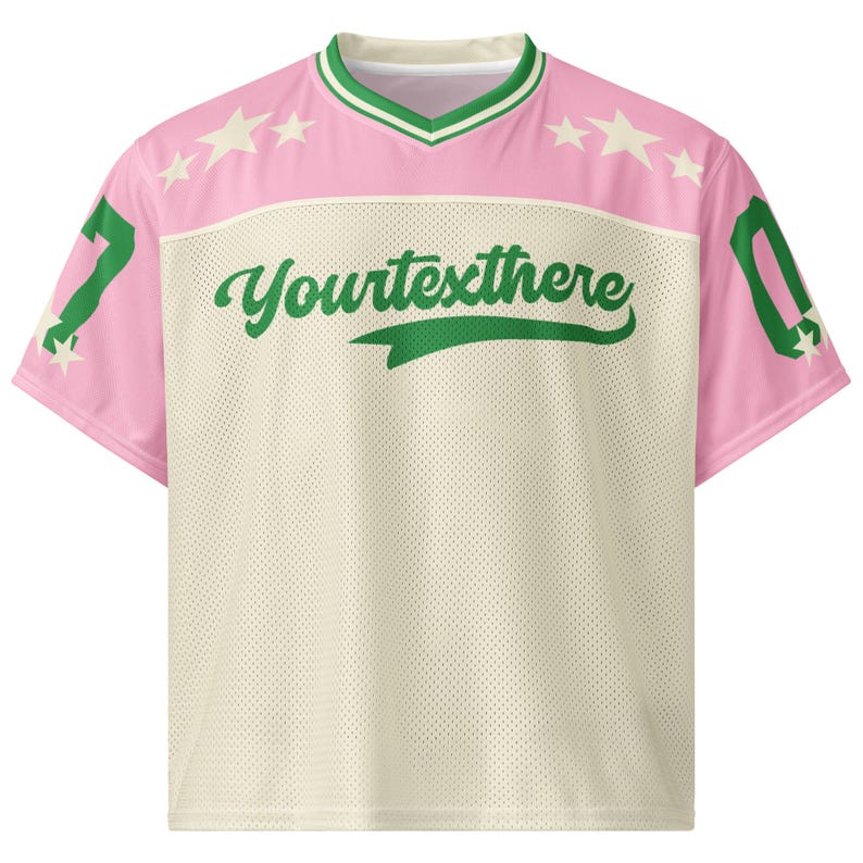 Personalized Boxy Retro Style Jersey, Custom Text and Number Streetstyle Jersey