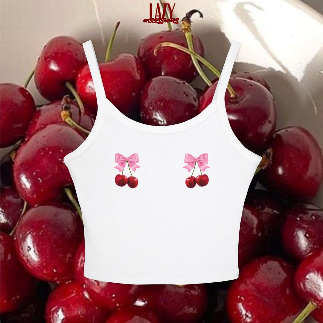 【新品】Cherry Pattern Strap Top Cherry S Shipping in mid-August]Cherry Pattern Strap Top