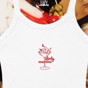Dirty Martini Embroidered Thick Strap Tank Top