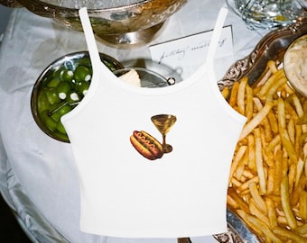 Martini and Hotdog Strap Tank Top, Tinis and Weenies Spaghetti Strap Tank Top