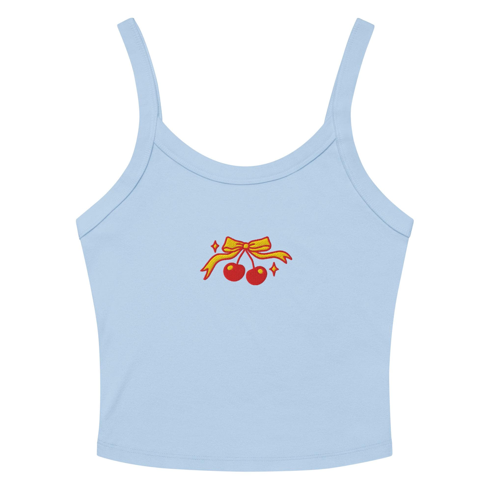 Cherry Coquette Embroidered Thick Strap Tank Top - Etsy