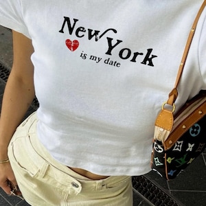 New York is My Date 90s Style Baby Tee, I Love NY 90s Style Baby Tee, Gift For Her, New Yorker, New York Essentials