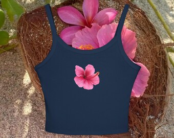 Hibiscus Scoop Neck Spaghetti Strap Tank Top - Etsy