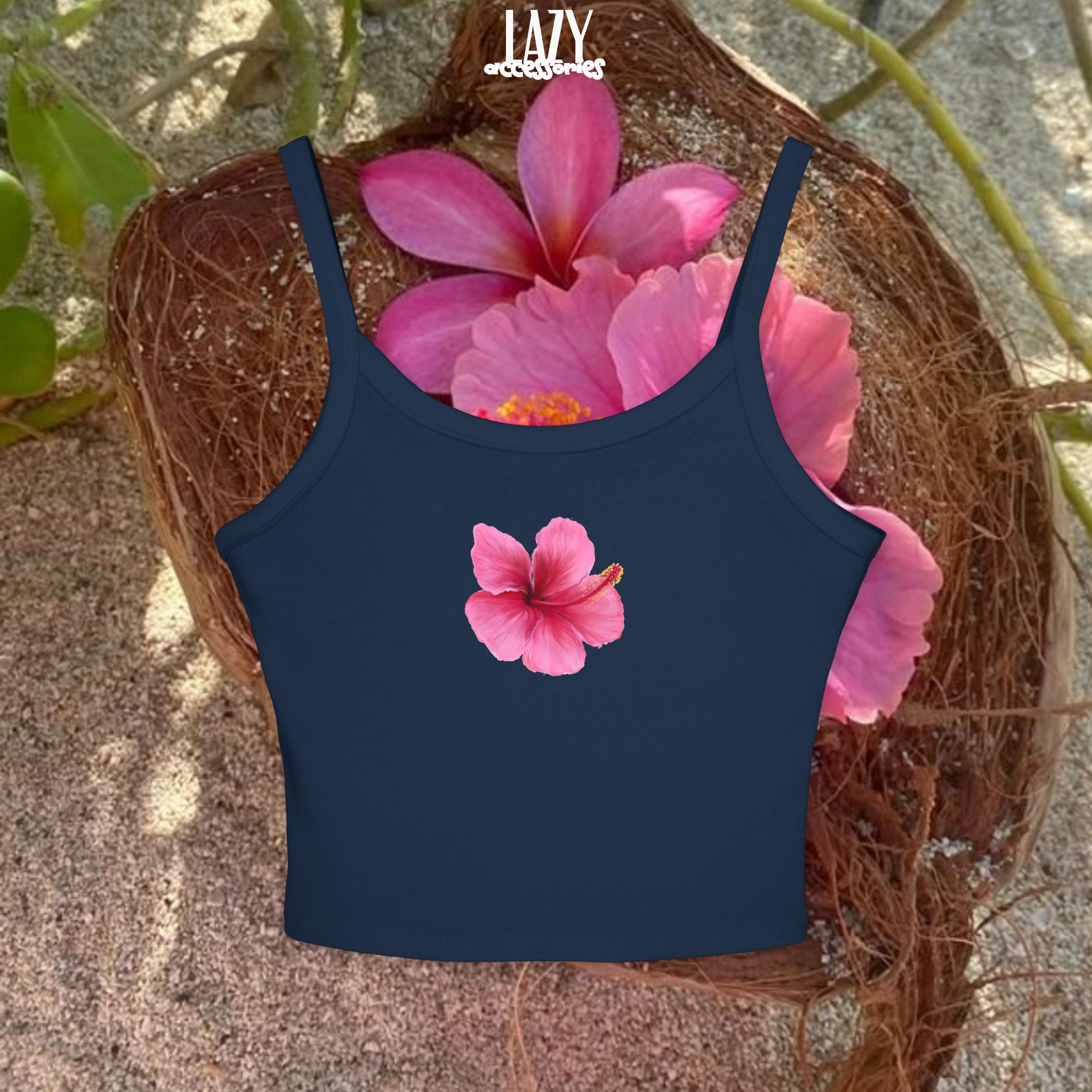 Hibiscus Scoop Neck Spaghetti Strap Tank Top - Etsy