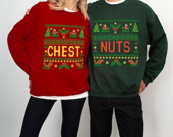 Chestnuts Stitching Passendes Sweatshirt, Weihnachtsstich-Design
