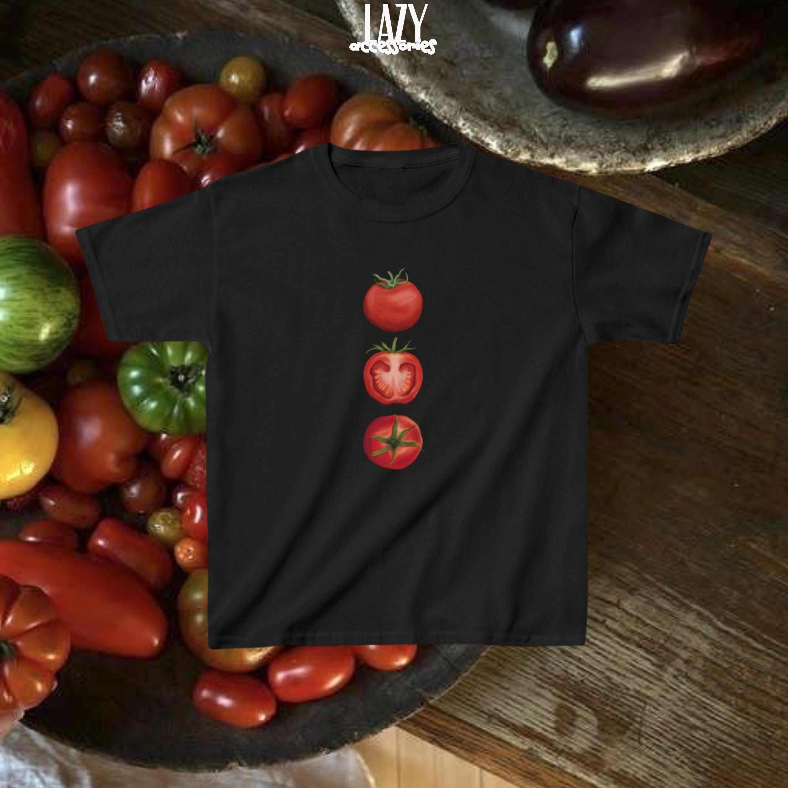 Tomato Triple Design 90s Style Baby Tee - Etsy