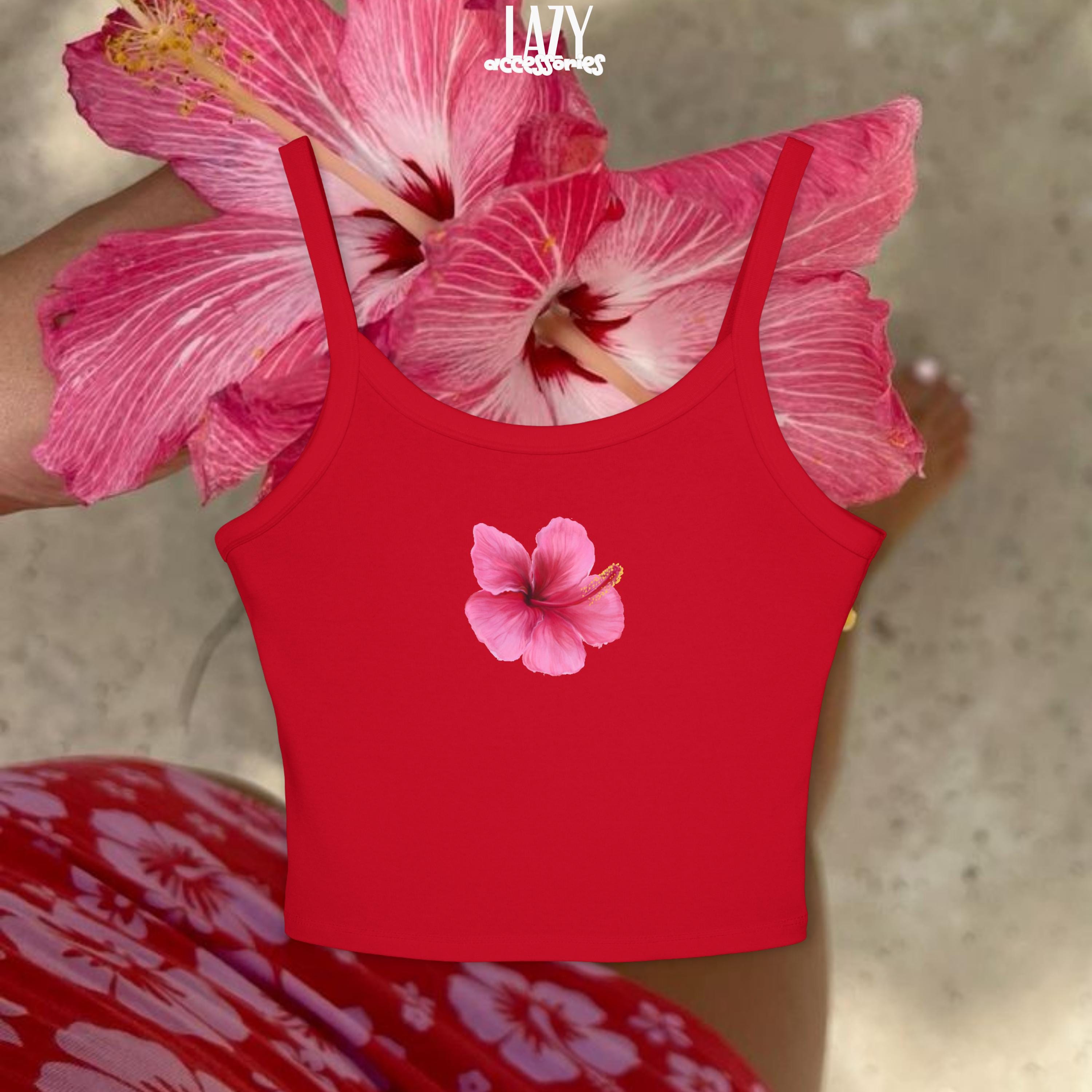 Hibiscus Scoop Neck Spaghetti Strap Tank Top - Etsy