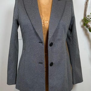 Vintage Woll Blazer Damen Größe 4 | Maßgeschneiderte strukturierte Jacke | Klassischer Business Blazer | Chices Woll-Sakko