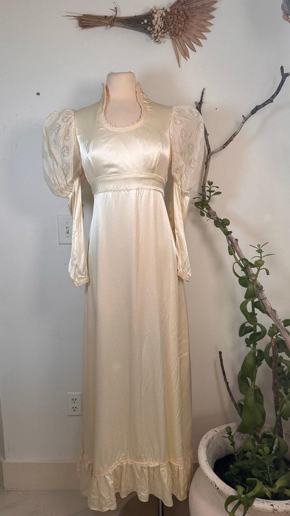 Vintage GUNNE SAX cream dress | Prairie Dress| 70s cottage-core Boho bride |