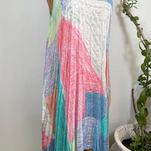 Vestido de verano abstracto de Anthropologie / Vestido ligero de verano en tonos pastel / Vestido fluido Talla pequeña imagen 3