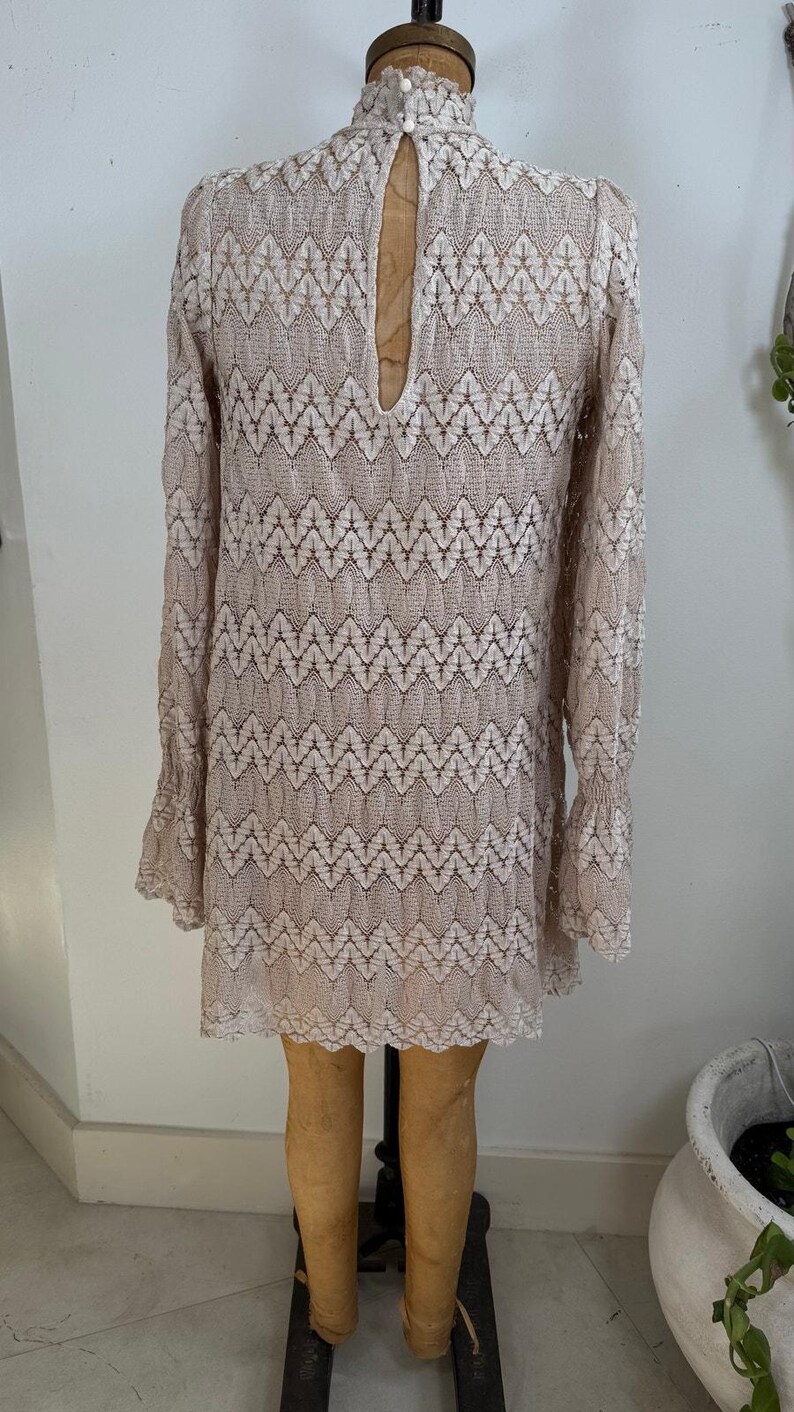 Free People Simone Lace Dress - Boho Neutral Romantic Festival Dress XS image 6