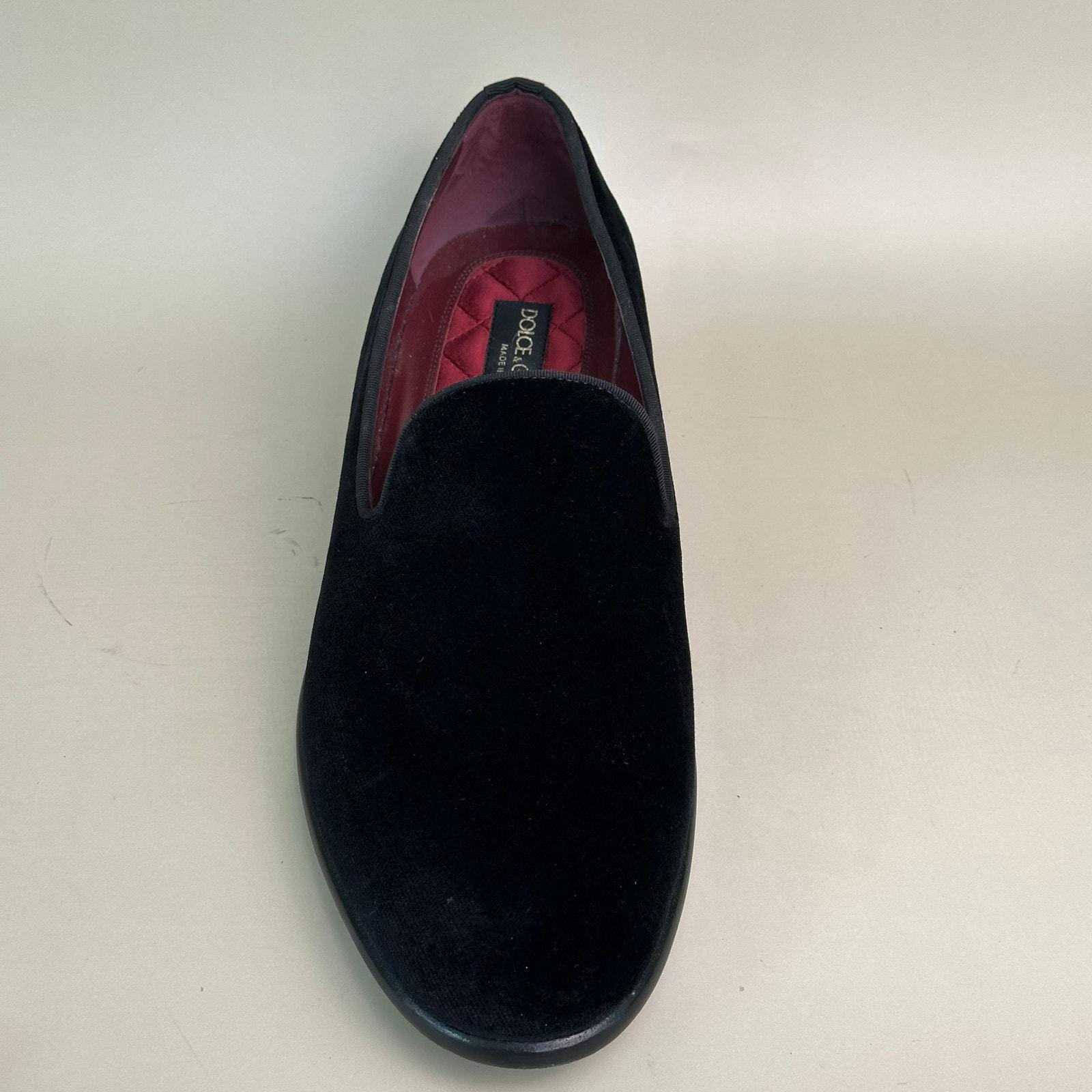 Dolce & Gabbana Black Velvet Loafers for Men - Luxury Designer Shoes Size 9 Dolce & Gabbana Velvet Loafers: Men main image 2