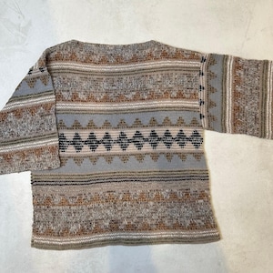 VINTAGE 1980s KNIT SWEATER For Women | Retro Gift |  80s Abstract Sweater | Hand Knit Sweater | Cozy Sweaters |  Geometric Vintage Sweater