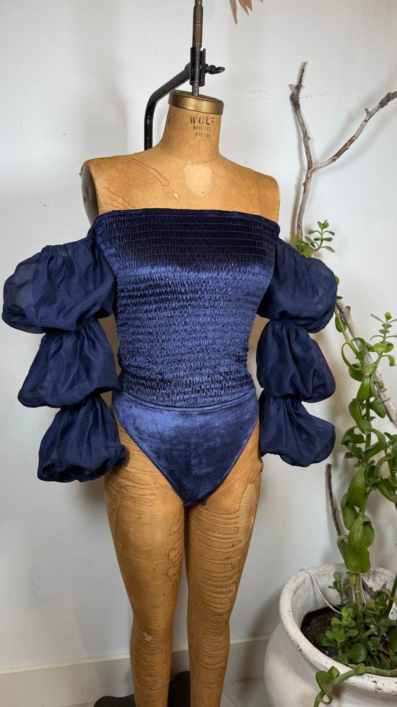 Free People Velvet Bodysuit | Chic Long-Sleeve Bodysuit | Vintage-Inspired Evening Top | Elegant Fitted Blouse image 2