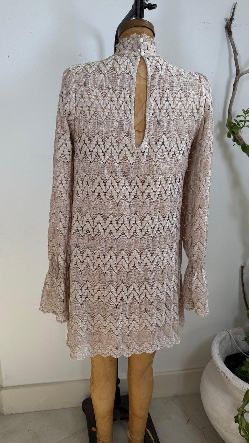 Free People Simone Lace Dress - Boho Neutral Romantic Festival Dress XS image 3